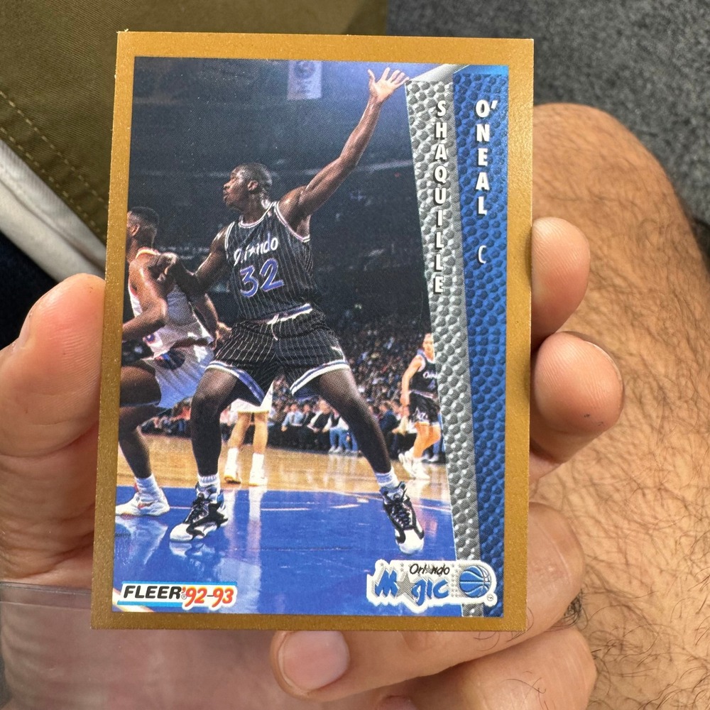 Fleer Trading Card Shaquille O'Neal Rookie Orlando Magic 401 Gold Border 1992-93